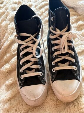 Converse Black High-Top Sneakers with White Laces